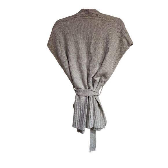 J Jill Top Womens Size Small/Large Cream Knit Tie Waist Shawl Wrap Coverup - Picture 2 of 8